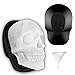 Large 3D Skull Ice Mold Silicone Skull Ice Cube Molds Trays with Funnels for 400 ml Big Mouth Cup Durable Black Skull Ice Maker with Whiskey, Bourbon, Cocktails, Beer, Halloween Party Favors (1 PCS)