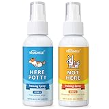 Dog Potty Training Spray Kit: Here Potty Trainer & Not Here Bitter Deterrent Spray - Anti Chew Stop Peeing Urine Marking - Indoor & Outdoor Grass Pad Toilet Spot Odor Repellent for Puppies Dogs