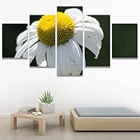 SIGNWIN 5 Panel Canvas Wall Art White Petal for Home Decorations Ready to Hang - 60