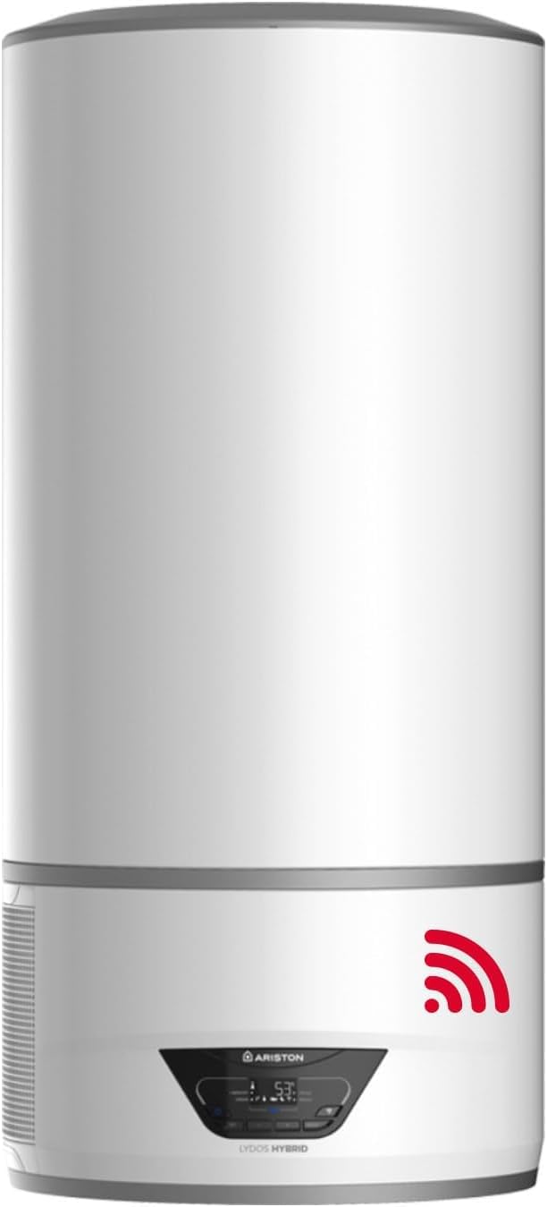 Ariston Lydos HybridWifi- Termo Eléctrico 100L Híbrido Bajo Consumo Bomba de Calor, Calentador de Agua Eléctrico Vertical 46,​5x46,​5x115,​3 Instalación España Eficiencia A RangoA+/​F Compatible con Alexa