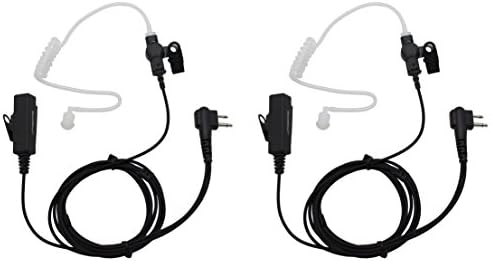 GoodQbuy 2Pcs 2-Pin Covert Surveillance Acoustic Tube Earpiece MIC is Compatible with Motorola Walkie Talkies Devices RDU4100 GP88 300 CP185 CP200 CP200D CT150 P040 PRO1150 SP10 XTN500