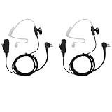 GoodQbuy 2Pcs 2-Pin Covert Surveillance Acoustic Tube Earpiece MIC is Compatible with Motorola Walki