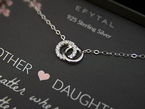 Efytal CZ RNGS NECK MD-NO MATTER CZCRN-49 Mother Daughter Necklace thumb #1