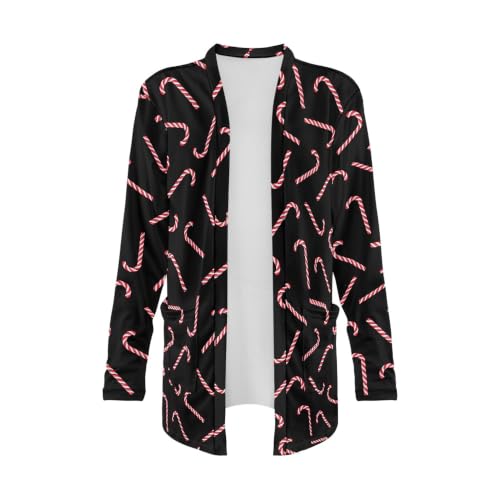 Image of Fall Maple Leaf Cardigan Sweaters for Women Long Sleeve Cardigan Soft Drape Open Front Dusters V-Neck Jackets Dressy
