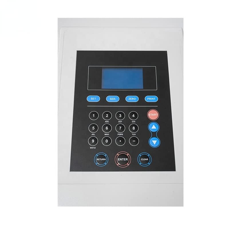 Close-up of the GOYOJO UV-759 Spectrophotometer control panel with LCD display and keypad