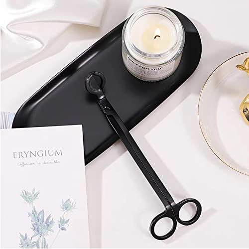 MUXSAM Candle Wick Trimmer Scissor Cutter Snuffers Candle Cover Tool Stainless Steel Black