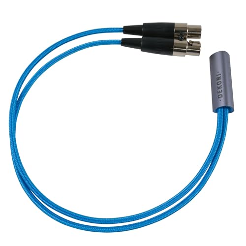 Cable modular Dekoni Audio con Mini XLR y funda de nailon azul para auriculares