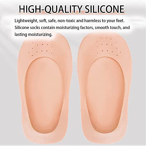 Image of 1 PAIR Full Heel Socks Anti Crack Silicon Gel Heel And Foot Protector Moisturizing Socks for Foot Care, Pain Relief And Heel Cracks Free Size For Men And Women (Silicon Socks, 1 Pair)