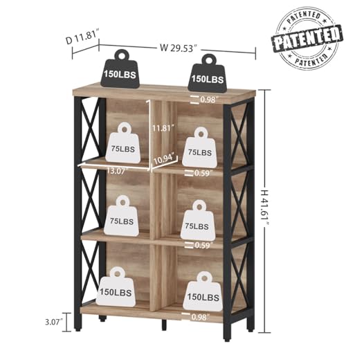 FATORRI 6 Cube Storage Organizer and Bookshelf for Home Office (Rustic Oak) - Thumbnail 2