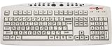 Large Print Low Vision Keyboard (Wired USB Connection) - Ivory Off-White Beige Keys with Vivid Large Oversized Black Letters