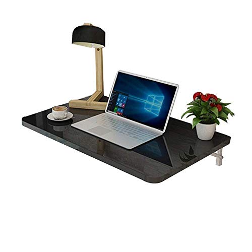 Mesa de Ordenador portátil de Pared Soporte for la Mesa del Ordenador portátil Escritorio Plegable mesas de Estudio Escritorio Blanco, fácil de Montar (Color : Black, Size : 90X50cm)