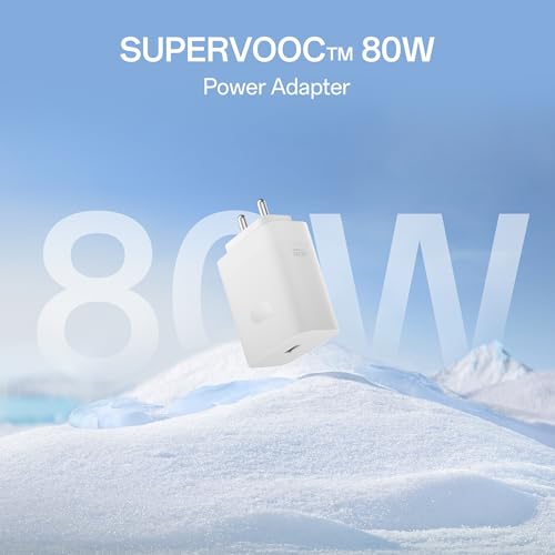 Image of OPPO Original (6 Months Offical Warranty) SUPERVOOC 80W Single Port USB Fast Charger, BIS Certified, Wall Charger Adapter, Universal Compatibility (Cable Not Included, White)