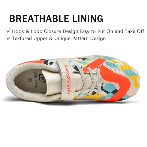 Kids Boys Girls Soccer Cleats Firm Ground - Youth Football Cleats Non-Slip Sole, Lightweight Laceless MG Training Soccer Shoes2