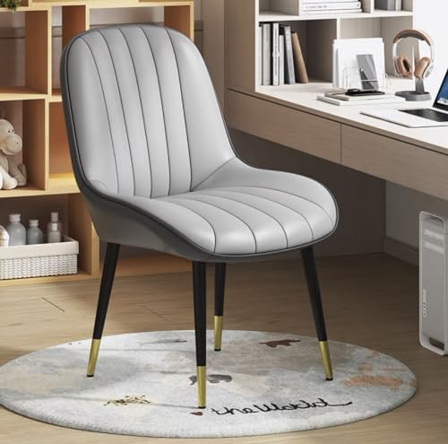 Silla de comedor moderna de cuero con respaldo alto giratorio de 360° y patas de metal, ideal para el hogar, oficina, comedor, salón, dormitorio, cómoda y elegante