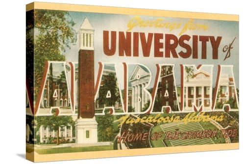 ART.COM Stretched Canvas Print Greetings from University of Alabama, Tuscaloosa,
