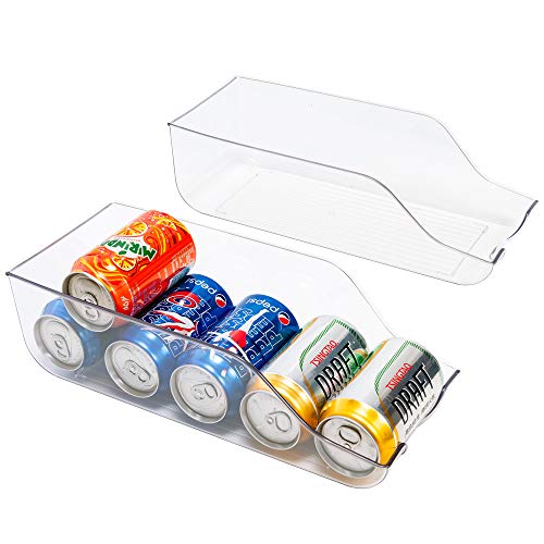 blitzlabs Kühlschrank-Organizer für Getränke, Getränke, Halter für Kühlschrank, Gefrierschrank, Küche, Arbeitsplatten, Schränke - transparenter Kunststoff, Vorratsregal, 2 Stück Cover