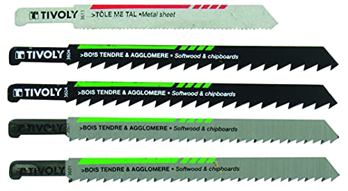 Tivoly XT50572004310 Lot 5 LSS Coffret de Lames de scies sauteuse Peugeot, argent