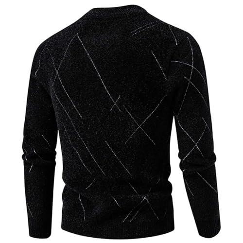 Mens Colorblock Crewneck Sweater Knitted Vintage Classic Pullover Fashion Sweaters Stretch Thermal Clothes3