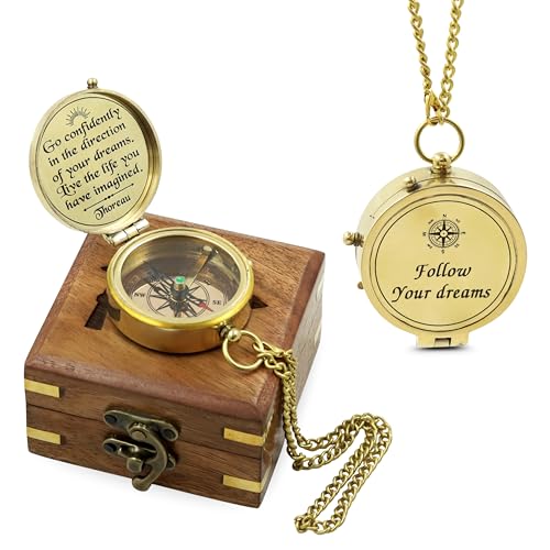 Brújula Vintage de Latón con Estuche de Madera miniatura 2
