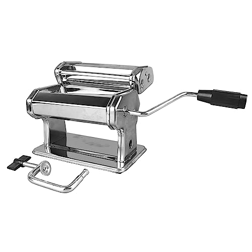 Máquina de fideos con manivela manual, rodillo para masa de acero inoxidable, máquina para hacer Pasta, 7 ajustes de espesor, 0,5-2,5mm, para cocina casera