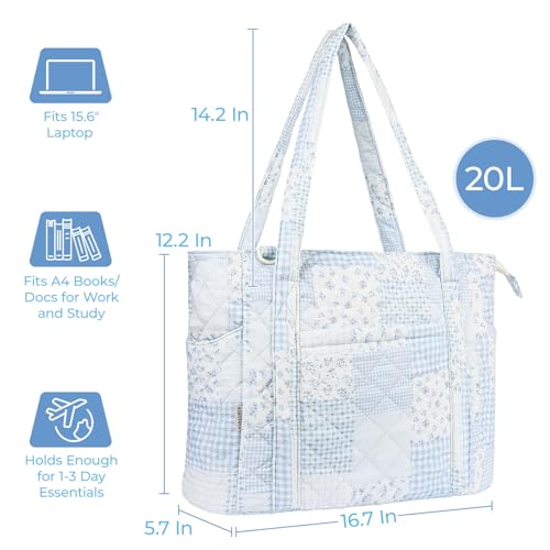 Bolso Tote Acolchado para Mujer, Diseño Floral con Cierre miniatura 3