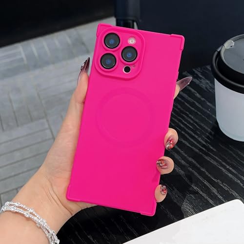 Coque iPhone 15 Rose Rouge magnétique antichoc en silicone transparent