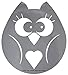 Produktbild UvV-Shop Eule (Owl, Aves, Kauz, chouette, uil) Leuchtaufkleber Warnaufkleber 200 x 180 mm großer reflektierender Aufkleber - Unfälle vermeiden vorbeugen Schutz & Sicherheit bei Dunkelheit (Silber)