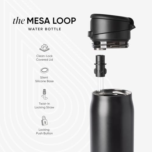 Simple Modern Mesa Loop Water Bottle with Straw | 30oz Cup Holder Friendly Insulated Stainless Steel Bottles for Travel, Sports and School | Avocado