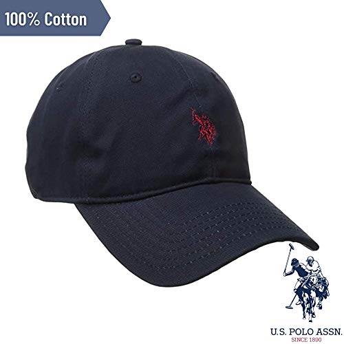 Image of U.S. Polo Assn. Baseball Cap, 100% Cotton Adjustable Dad Hat with Small Pony Logo
