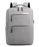 Ferni's Mochila para laptop, puerto de carga USB, múltiples compartimentos, viajes, trabajo, universidad, escuela, mochila para computadora portátil de 15.6 pulgadas, para hombres, mujeres, niños y