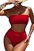 Pink Queen Women's Removable Strap Wrap High Waist Bikini Set Swimsuit Rose M