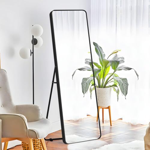 Amazon.co.jp: 【140*35CM-ブラック-丸角】全身鏡 姿見鏡 スタンド