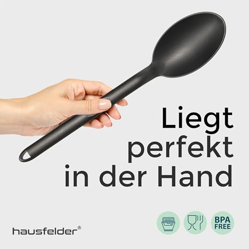 Hausfelder Schöpfkelle & Schöpflöffel aus Kunststoff Set - Suppenkelle Kochlöffel 2er Set, BPA-frei, hitzebeständig, Camping & Küche