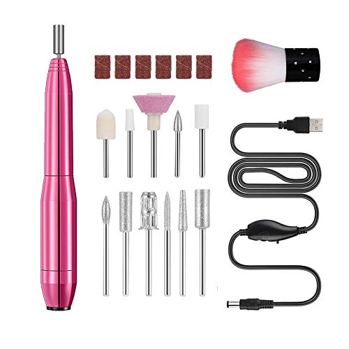 ARARTKEL Nail Drill, Electric Nail File Acrylic Nail Drill for Acrylic Nails, Acrylic Nail Kit Efile Nail Drill with Nail Clippers Nail File-Portable 20000 RPM Manicure (Pink)