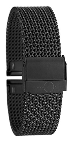 Bracelet milanais Eichmüller acier noir 14 mm anti-irritation et réglable