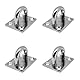 PRIOstahl Augplatten Zurröse Deckenöse Decksplatte Platte Mastplatte - 40 x 50 mm x 4 Stück Wandöse Decksplatte Schwerlast Ankerplatte Mastplatte Öse Sonnensegel Boxsack Seilzug aus Edelstahl V2A