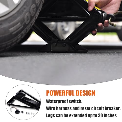 HRepair Rear Trailer Power Stabilizer Jack,RV Power Stabilizer Jack System Replacement Lippert 298707 Electric Stabilizer Jacks-with Waterproof Switch - Thumbnail 3