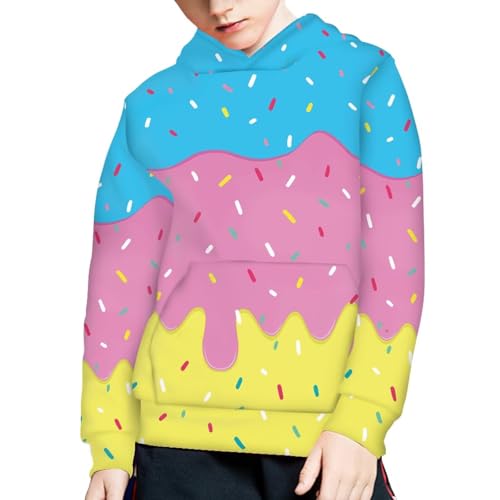 Image of Coloranimal Unisex Girls and Boys Long Sleeve Hoodies Hoody Athletic Pullover Sweatshirts Tops Age 6-16year