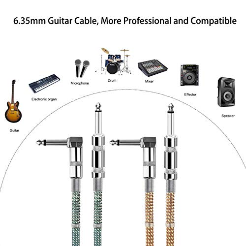 EBXYA Cable Jack Guitare Câble Guitare Électrique 5M 2Pack 6.35 mm 1/4″ Mâle vers Mâle TS Jack Guitare Tweed Tissé jack instrument pour Guitare Électrique Basse Clavier Orateur Amplificateur - Les Beatles, Paul McCartney, John Lennon, RIngo Starr, George Harrison EBXYA Cable Jack Guitare Câble Guitare Électrique 5M 2Pack 6.35 mm 1/4" Mâle vers Mâle TS Jack Guitare Tweed Tissé jack instrument pour Guitare Électrique Basse Clavier Orateur Amplificateur – Image 4