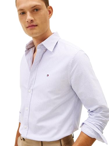 Image of Tommy Hilfiger Men's Long Sleeve Oxford Shirts in Regular Fit, Men's Button Down Shirts, Also Available in Big and Tall