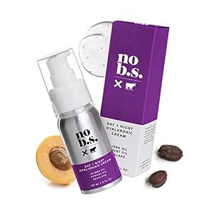 No BS Day + Night Hydrating Cream for Face With Hyaluronic Acid – With Jojoba Oil, Apricot Oil, Squalane, Reduces Wrinkles, Vegan (2 oz)
