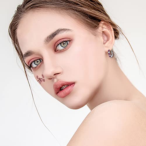 Sales Today Clearance 925 Sterling Silver Earrings For Women Valentines Day Gifts For Her Clearance+Sales Today Deals Prime Hoop Earrings Colorful Earrings Birthday Wedding For Her Him Father Mother4