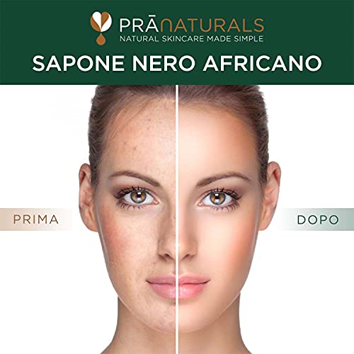 PraNaturals Sapone Nero Africano 200g, Cosmetico Biologico e Vegano, Per tutti i tipi di pelle, Trattamento naturale disintossicante e anti-età, Non processato - 6