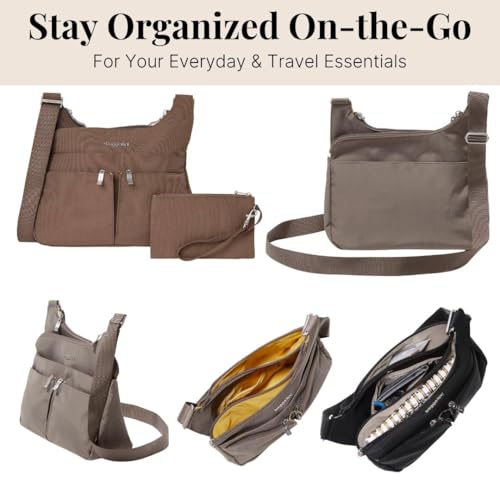 Image of Baggallini Crossbody Travel Bag 11x8.5 Lightweight Water-resistant Nylon Handbag