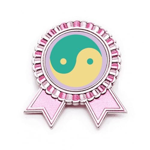 Broche Yin-Yang Taichi motif rose finitions métal élégantes
