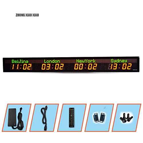Zhong Xiao Xiao Brand Led Digital Wall Timer 2.3 Inches 4 Zone Clock,City Clock. #TOP3