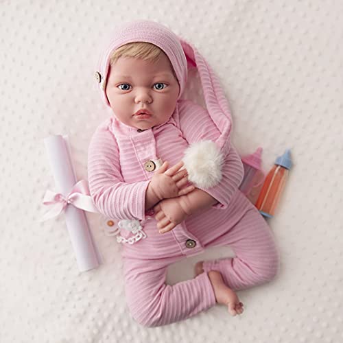 MARÍA JESÚS Reborn Baby Silikon Vinyl Reborn Puppe 2,3 kg und Head Drop Effekt Reborn Baby mädchen dekoriert mit… – Bild 4
