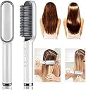 M K Enterprise 2 in 1 Ceramic Hair Straightener Brush for Women, Fast Straightening Comb Electric Hot with 30s Heating, Ionic Care, 5 Heat Settings, No Damage gallery image