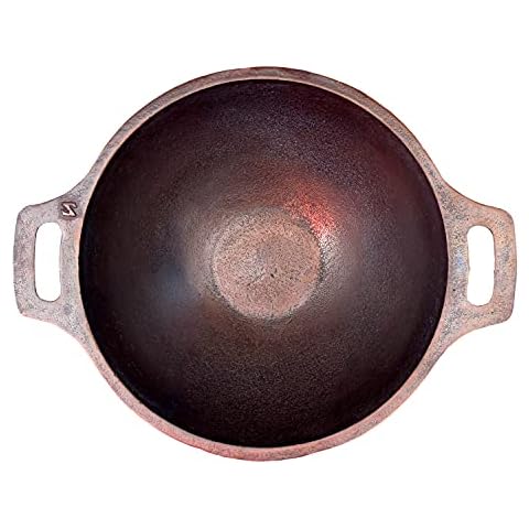 Nakshathra Traditional pre-Seasoned Cast Iron Kadai/karahi/kadaahee (11.5) Cover
