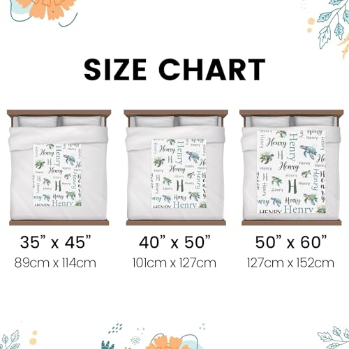 Personalized Baby Blankets for Boys Girls Sea Turtle Baby Blanket Soft Plush Minky Baby Blanket with Name Receiving Blankets Girl Boy Newborn Toddler Kids Customized Baby Blanket4